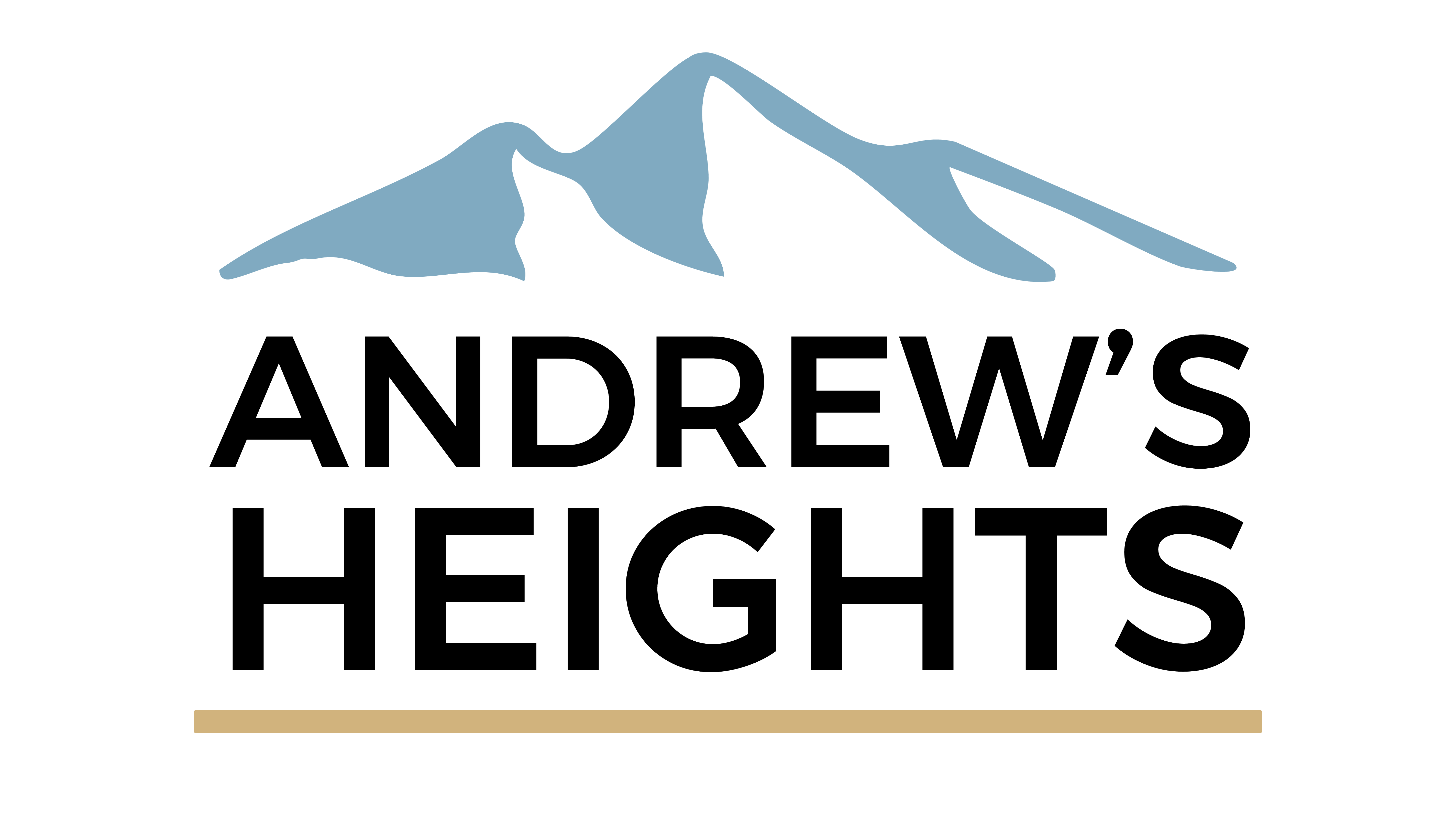 A blue mountain range silhouette against a black background.